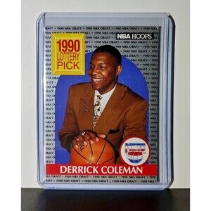 Derrick Coleman 1990 NBA Hoops Draft NBA #390 Card New Jersey Nets